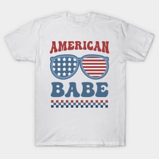 4th of July American Babe Retro Patriotic T-Shirt